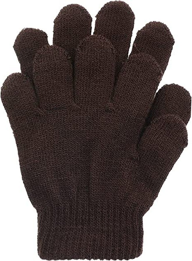 CHACKO Boys & Girls Beanies and Gloves Set Soft Knit for School Winter Cold Skull Cap_5-10 Year(Colour Brown) Pack of 1 - Image 3