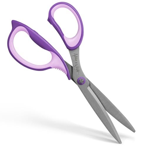 Ashton and Wright Precision SG Soft Grip Scissors for Office Home Kitchen and Craft 210mm 8 Steel Blades Purple Left Handed - Image 1