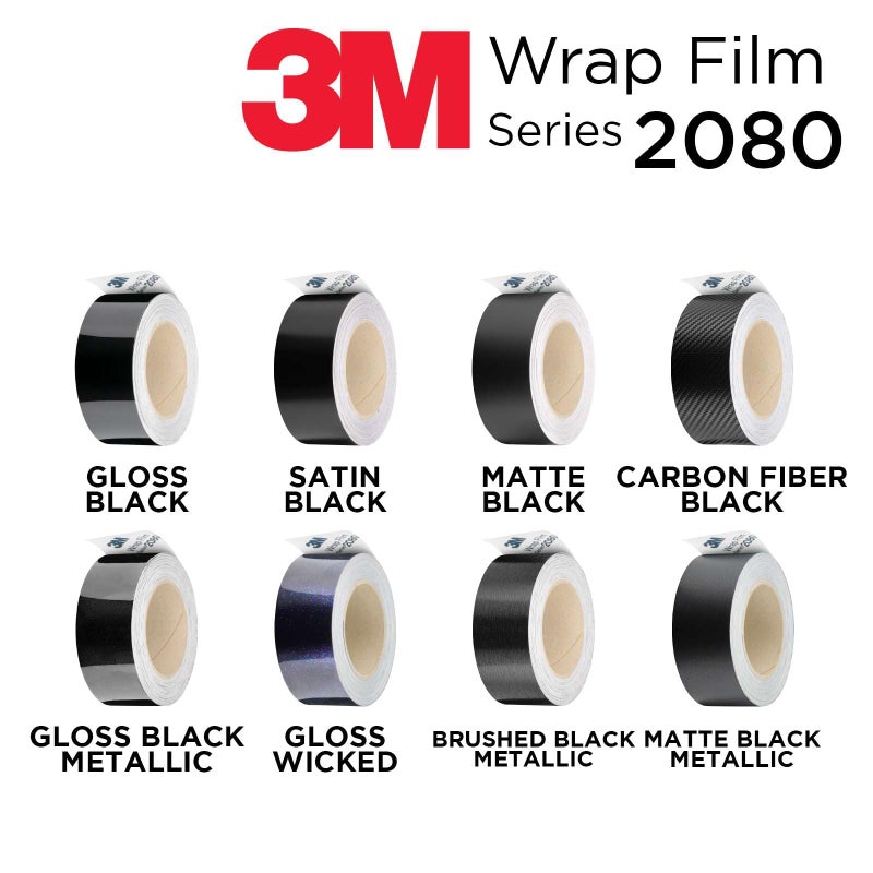 EZAUTO WRAP 2 inchesx25 Feet Matte Black 3M 2080 Vinyl Wrap Kit for Black Out Chrome Delete Window Trim Door Trim with Tool Kit - Image 3