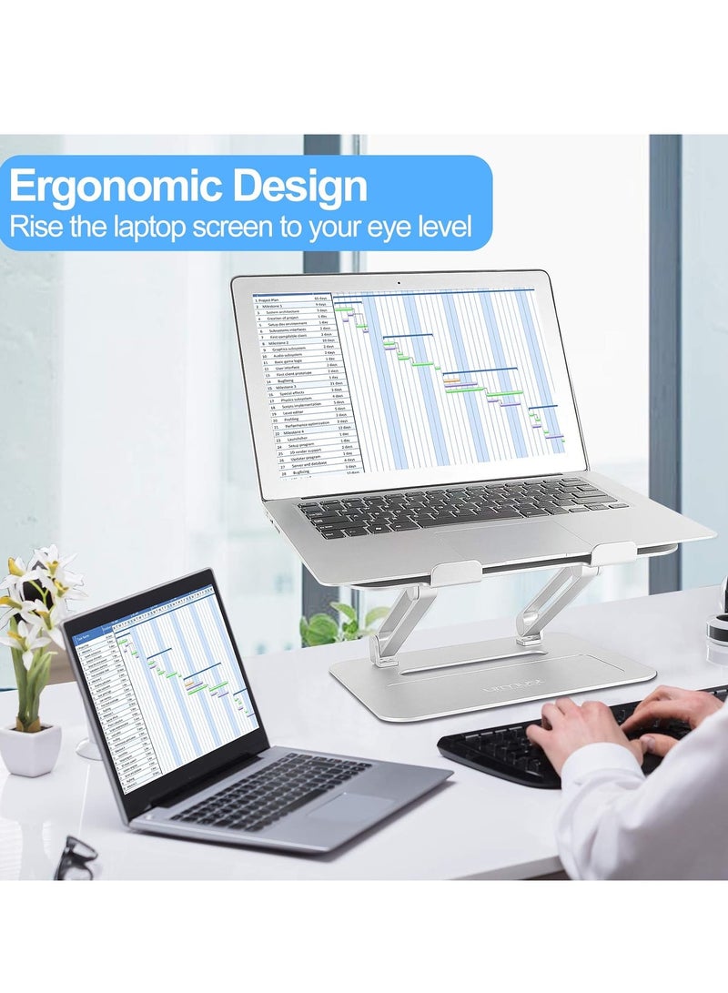 B-Zen LS10 Adjustable Ergonomic Aluminum Laptop Stand Holder Notebook and Computer Lifter Compatible with Air, Pro, Dell Watch and Lenovo Laptops Size 25 36cm Aluminum Basen  - Image 1