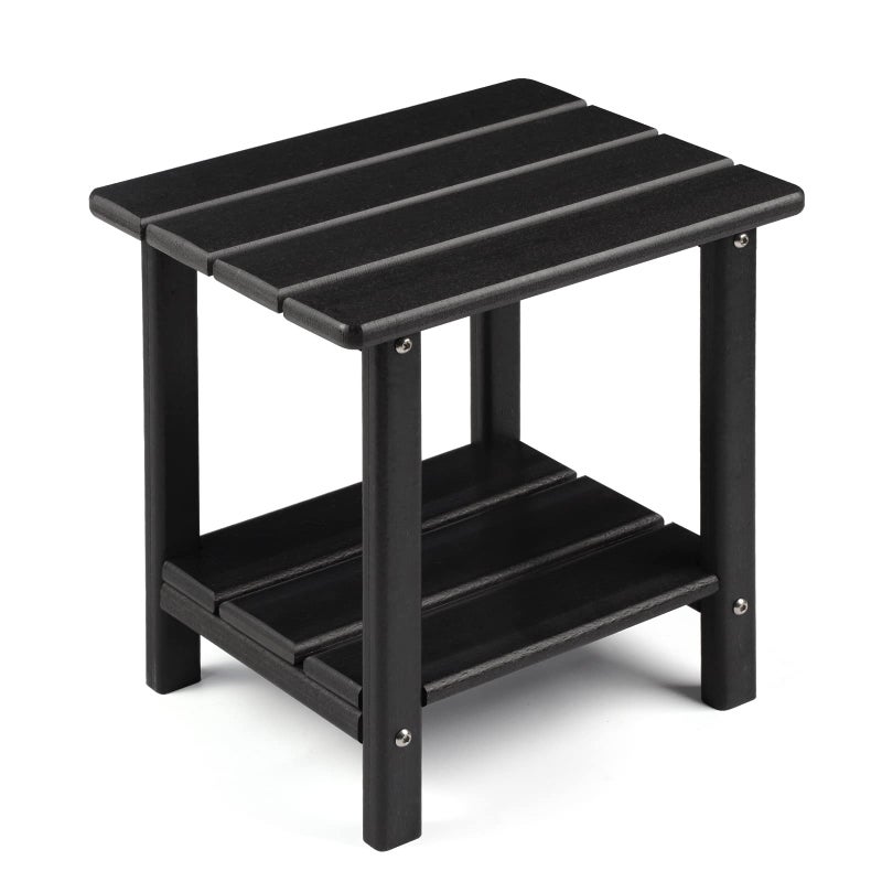 Apolimi Adirondack Outdoor Side Table, 2-Tier Sturdy Patio End Table Weather Resistant, 16.5" Solid Side Table for Patio, Pool, Porch - Image 1