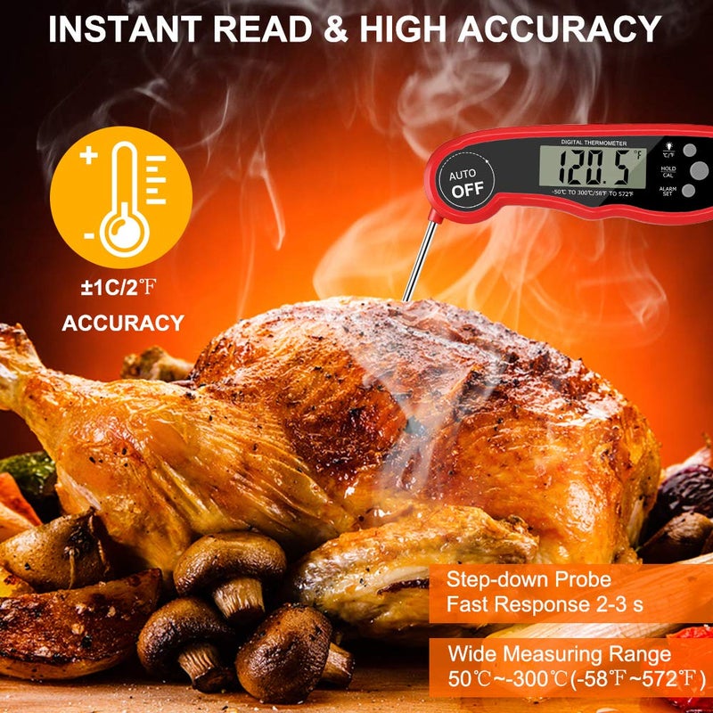 HOSPAOP Meat Thermometer With 2 Stainless Steel Probes & Long Wire - Digital Instant Read for Kitchen, Barbecue, BBQ, Oven, Steak, Smoker - Magnet Included - Image 2
