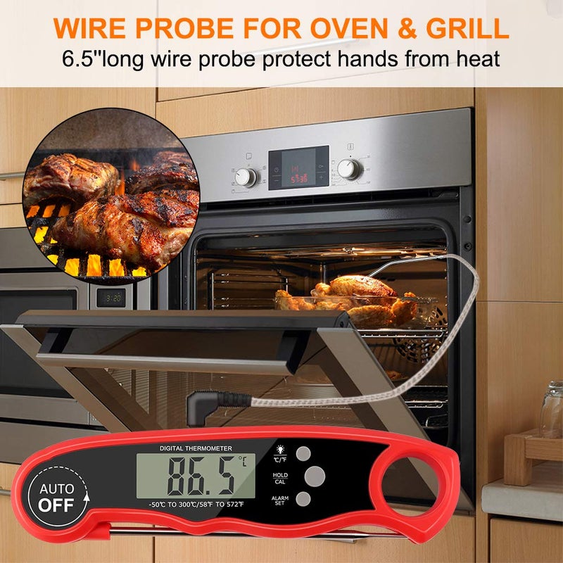 HOSPAOP Meat Thermometer With 2 Stainless Steel Probes & Long Wire - Digital Instant Read for Kitchen, Barbecue, BBQ, Oven, Steak, Smoker - Magnet Included - Image 3