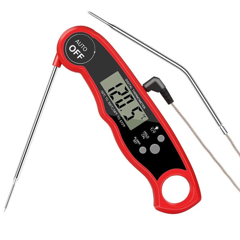 HOSPAOP Meat Thermometer With 2 Stainless Steel Probes & Long Wire - Digital Instant Read for Kitchen, Barbecue, BBQ, Oven, Steak, Smoker - Magnet Included - Image 1