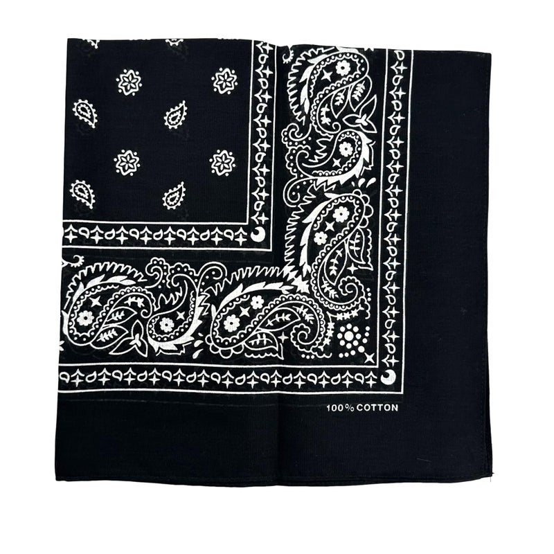Vamqor Bandana Single Pack & Double Pack Cotton for Men and Women 22 Inch(Black&White) - Image 5
