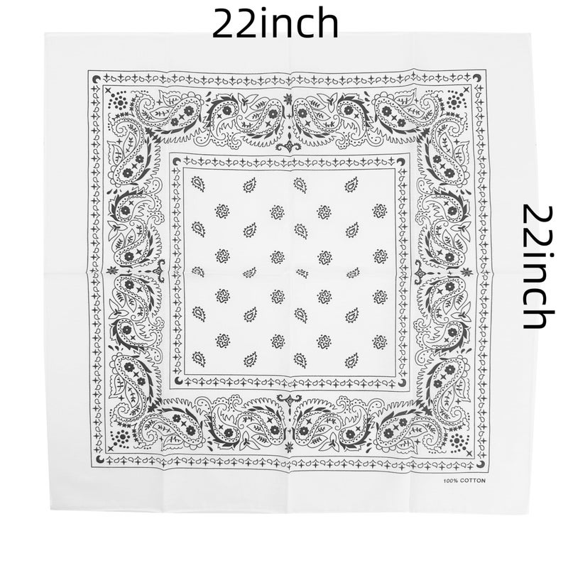 Vamqor Bandana Single Pack & Double Pack Cotton for Men and Women 22 Inch(Black&White) - Image 4