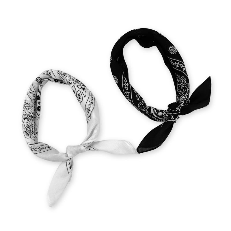 Vamqor Bandana Single Pack & Double Pack Cotton for Men and Women 22 Inch(Black&White) - Image 3