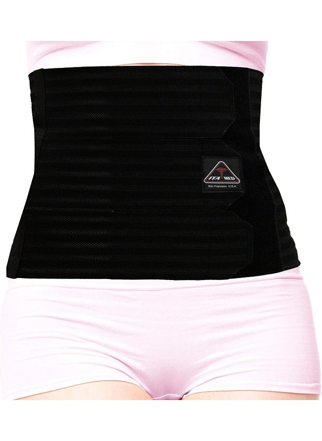 ITA-MED ITA-MED AB-412(W) Women's Breathable Elastic Abdominal Support Binder (12" wide) (Medium, Black)  - Image 2