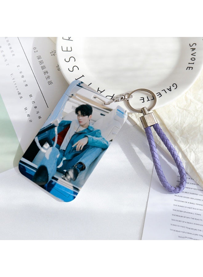 NIBEMINENT 1 - Piece GOT7 Kpop Photo Card Holder Pendant Key Chain ID Badge Holder ID Card Holder Photo Card Protector for School ID Office ID Access Card for Women Girls
