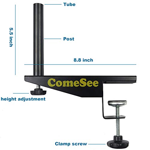 Comesee Professional Table Tennis Ping Pong Net Post Set Strength Screw Clamp with Net Clip Insert, 1.5 Inch Width Grip Holder, Tension and Height Adjustable Easy Set Up (Black) - Image 2