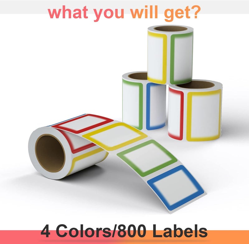 MFLABEL ® Colorful Name Tag Labels - 800-Pack Writable Stickers for Kids, Office, School & Events, 3.5 x 2.25 Inch, Easy to Peel & Stick, Waterproof Name Tags for Organizing, ID, Party & Classroom Use - Image 4