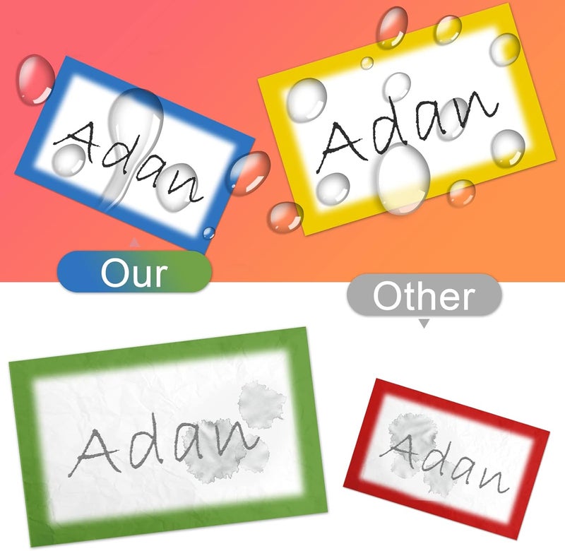 MFLABEL ® Colorful Name Tag Labels - 800-Pack Writable Stickers for Kids, Office, School & Events, 3.5 x 2.25 Inch, Easy to Peel & Stick, Waterproof Name Tags for Organizing, ID, Party & Classroom Use - Image 5