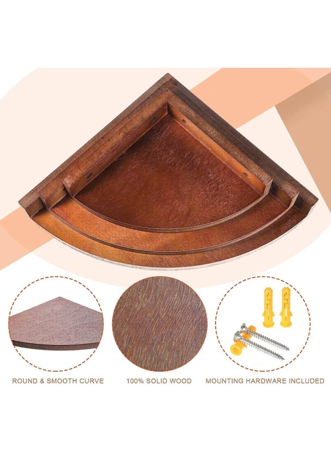 3 Pieces Rustic Wood Corner Shelf Wooden Corner Floating Shelves Corner Wall Shelves Wall Mounted Floating Shelf Tier Wall Corner Shelf For Living Room Bedroom Bathroom Kitchen Office