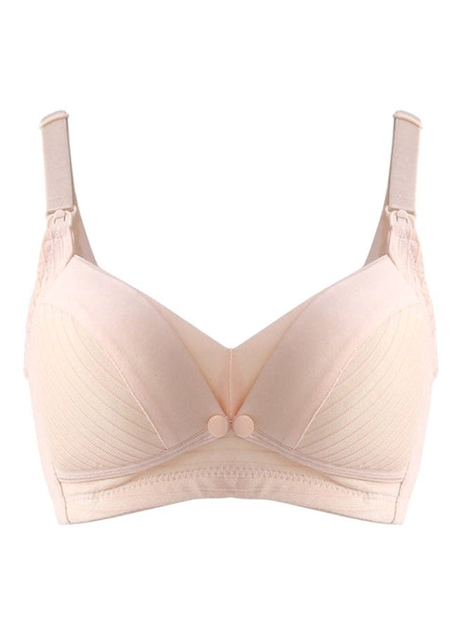 حمالة صدر للرضاعة كاملة الكوب، بيج، XXL