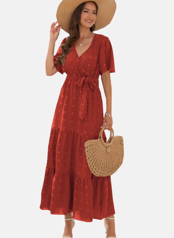 YUNIQEE Tiered Pom-pom Dress - Image 1