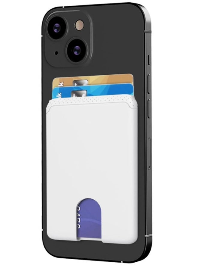 Spot Mobile Phone Silicone Card Case Mobile Phone Case Self-adhesive Silicone Card Case Anti-drop Bank Card Silicone Card Holder-Color:White-Dimensions:5.8*9.2cm  - Image 1