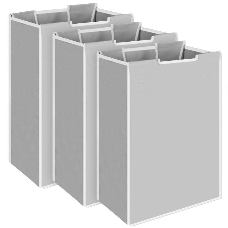 Exclaith 3 Pack Large Laundry Sorter Replacement Bags, Hamper Cart Removable Replacement, Laundry Storage Organizer-Replacement Bags, Gray, Square Shap - Image 1