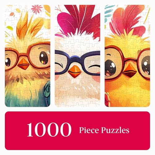 Artipuz 1000 Piece Jigsaw Puzzle for Adults Colorful Funny Chicken 276 x 197 Stress Relief Cognitive Challenge Ideal Mindfulness Gift for Family Game Night Artistic Wall Decor - Image 5