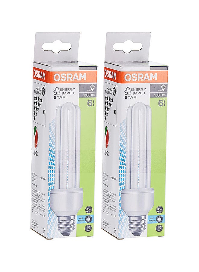 Osram 2-Piece Energy Saver T4 Clfi Energy Saver 23W Screw Base E27, 1380 Lm Cool Day Light 6500K Bulb  - Image 4