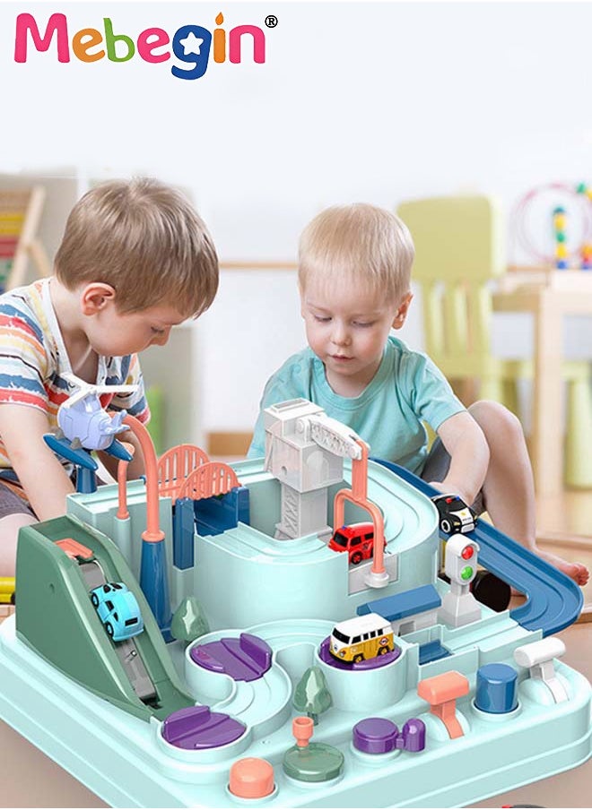 MEBEGIN - Toys Race Track Car Adventure Preschool Toddler Boy Toys Educational Parent-Child Interactive Racing Kids Toy with 4 car - Image 1