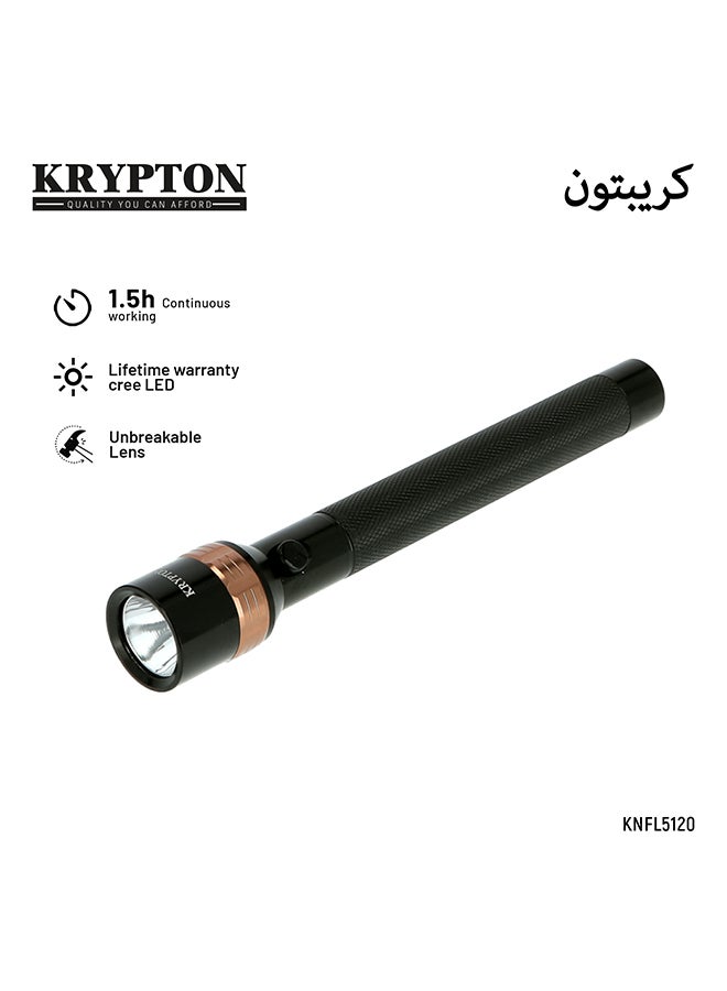 KRYPTON KNFL5120 Rechargeable LED Flashlight for Camping Hiking Trekking Outdoor Black/Copper - Image 1