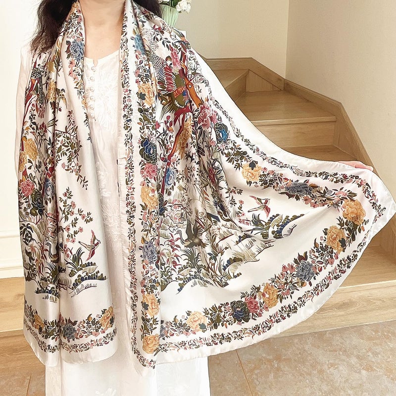 FONYVE Long Silk Like Scarf Lightweight Satin Scarves Large Sunscreen Shawl Wrap for Women - Image 3