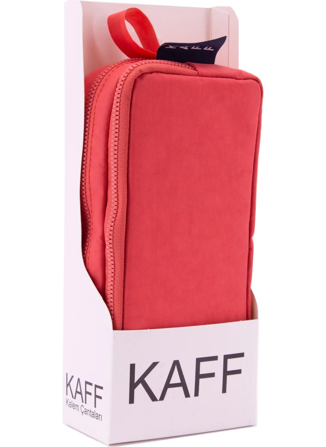 Kaff 01105 New Season Coral Color Crinkle Fabric Double Compartment Eyed Pencil Case