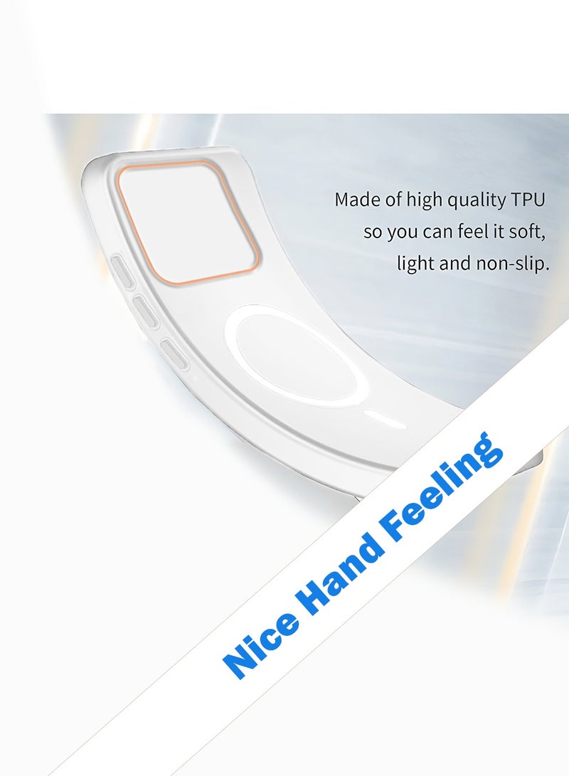 Wtech Motorola Edge 60 Pro 5G 2025 Hybrid Translucent Magsafe with Magnetic Charging Raised Camera Lips Elegant Look Case Cover (MCMPMN) - White - Image 3