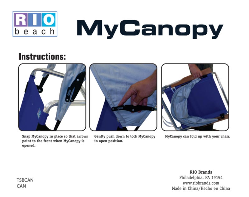 Rio Brands Rio Beach MyCanopy Personal Chair Sun Shade, Navy - Image 5