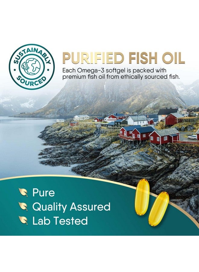 ناتشرز تشويس مكمل غذائي ثلاثي القوة من زيت السمك أوميجا 3، كبسولات هلامية غنية بأحماض EPA وDHA الدهنية الأساسية، 2400 ملغ، لدعم صحة الدماغ والقلب، خالٍ من الغلوتين وغير معدل وراثيًا، 120 كبسولة هلامية - Image 5