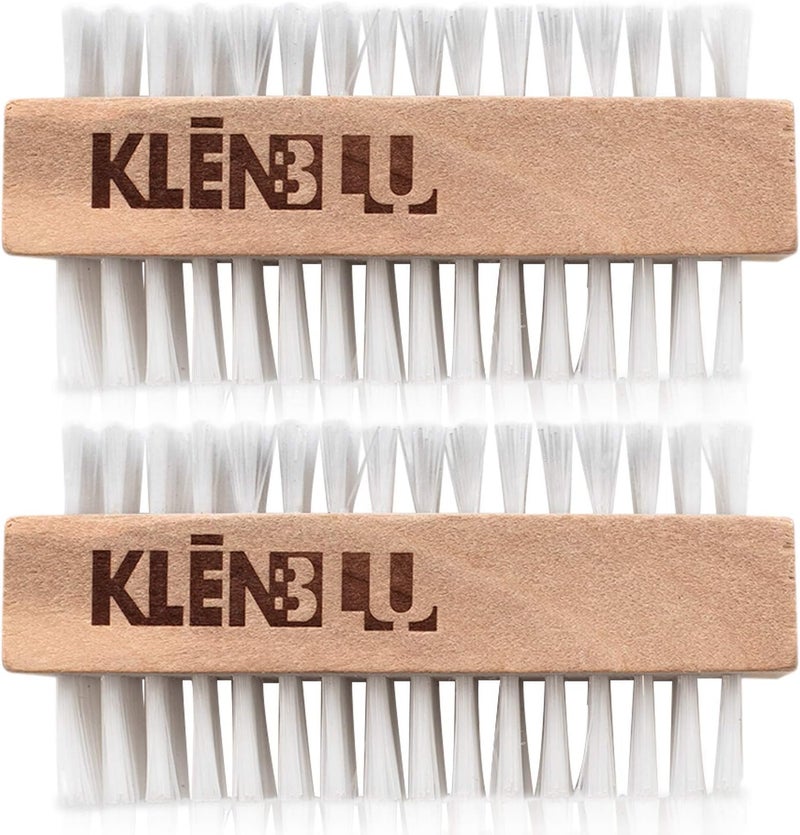 KLENBLU Premium Double Sided Wooden Sneaker Cleaner Brush - Image 1