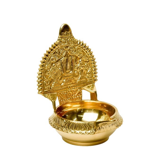 PURE BRASS KUBER KAMAKSHI DEEP DEEPAK DIYA FOR POOJA PURPOSES 6 INCHES 440 GM