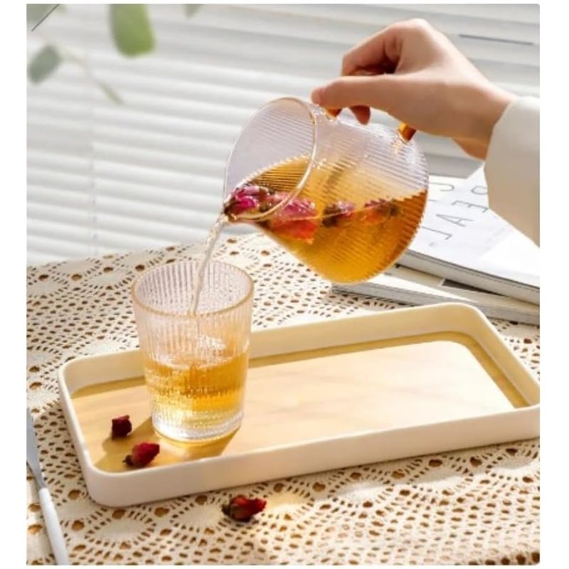 Al Mufarrej Housewares Melamine Serving Trays for Tea and Coffee, Set of 3 (Beige) - Image 3