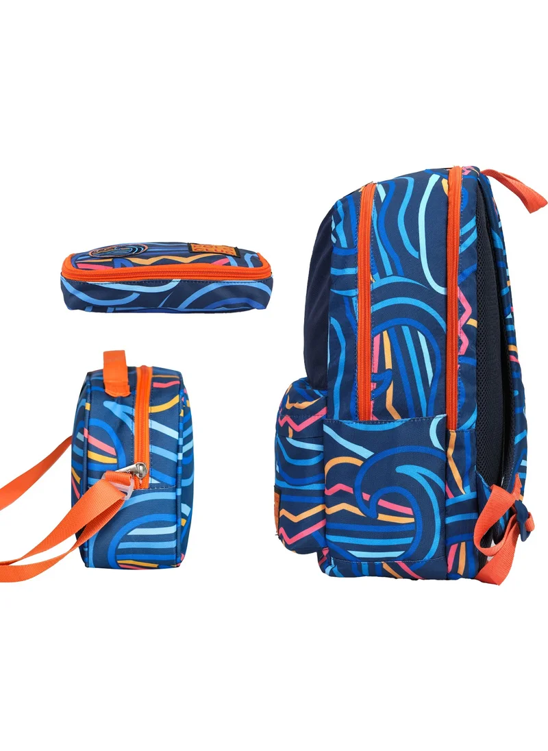 Cambridge Polo Club Wave Double Main Compartment Children Primary School Bag Set