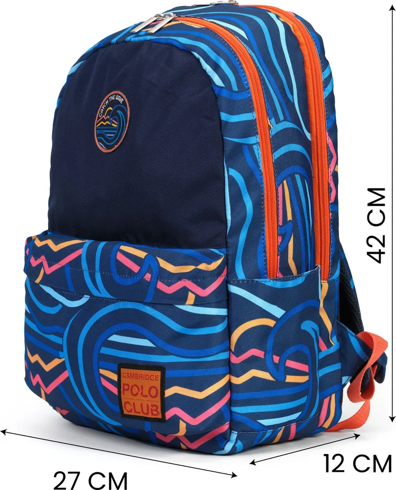 Cambridge Polo Club Wave Double Main Compartment Children Primary School Bag Set