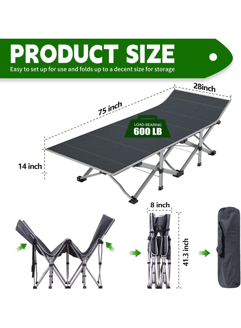 BLOOMING TIME Portable Camping Cot, Sleeping Cot for Adult, 190*71cm Extra Wide Heavy Duty Folding Cot - Image 3