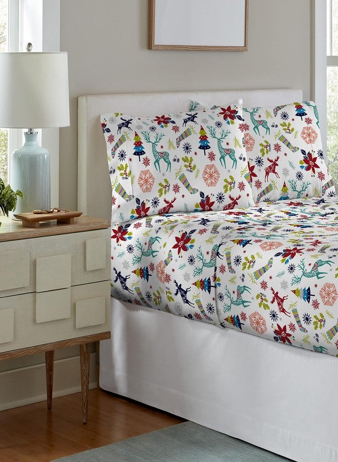 Celeste Home 190 GSM Twin XL, Holiday Joy Sheet Set, Warm & Cozy - 100% Cotton Flannel Pre-Shrunk - Extra Soft - Deep Pockets - Easy Fit - Elastic All Around - Comfy - Double Brushed - Image 2