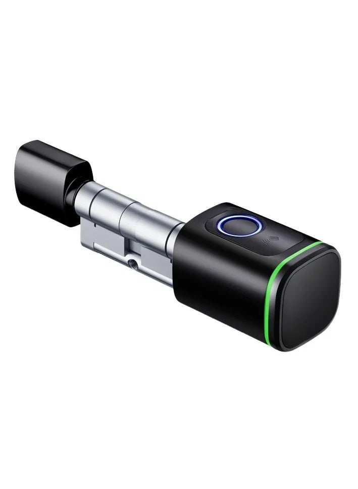 S1 Tuya BLE Smart Electronic Door Lock with DIY Cylinder Core Fingerprint APP Keys IC Card Unlock for Home Hotel (Black) - Image 1