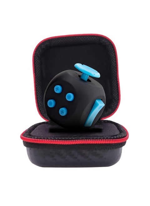 Thefube Fidget Cube - 6 Sided Fidget Toys For Adults And Kids - Fidget Cube Toy For Stress Relief & Focus - Audible/Silent Fidget Cube For Kids, With Carry Case (Midnight Sapphire)