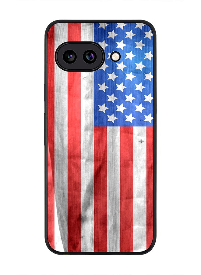 For Google Pixel 9a Case,Slim fit Camera Protection, Shockproof Thin Phone cover  - USA Grunge Flag