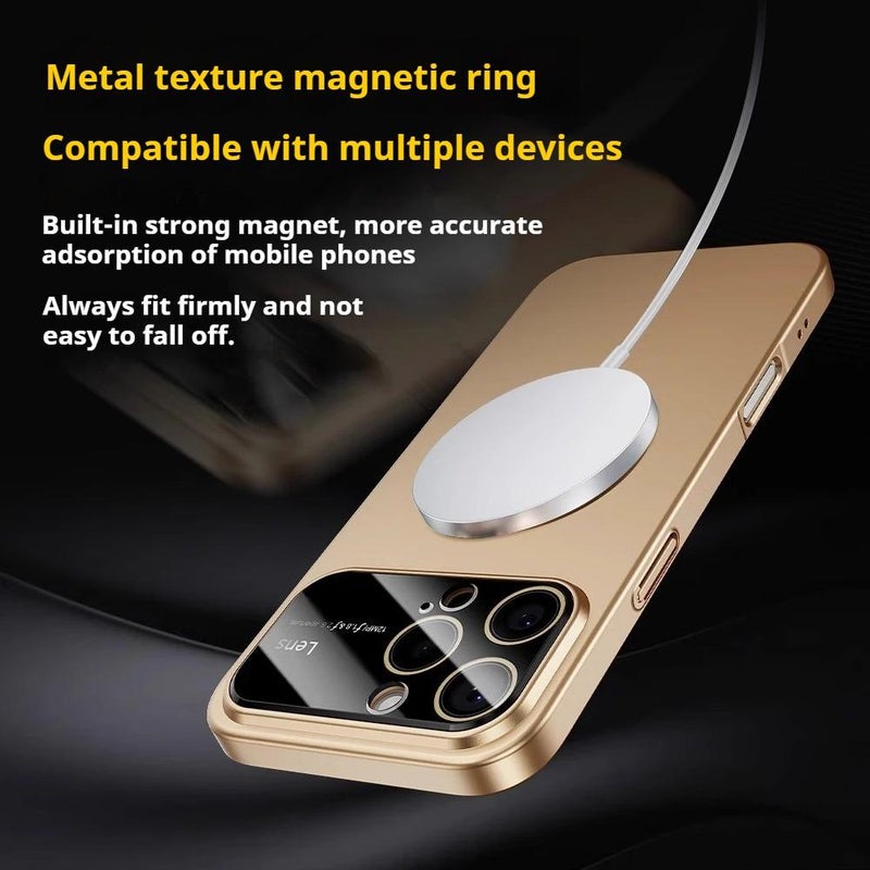 erorex For Iphone 15 Pro Large Window Magsafe Frosted Pc Phone Case(Orange) - Image 3