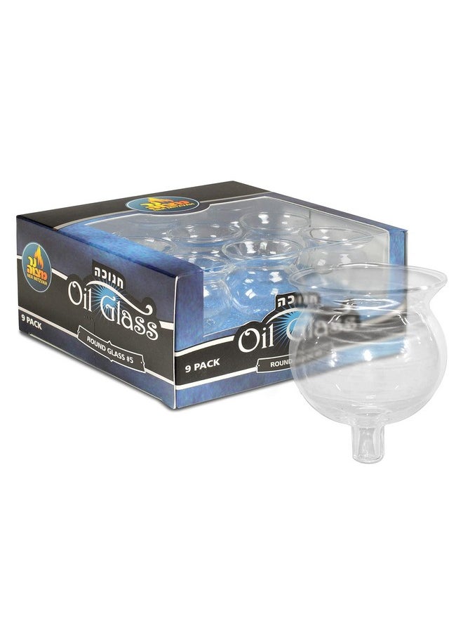 Ner Mitzvah Ner Mitzvah Hanukkah Menorah Glass Oil Cups - Elegant Holders for Oil for Shabbos and Chanukah - Durable Quality, Long-Lasting - Size #5 (9-Pack)  - Image 1