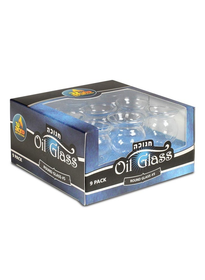 Ner Mitzvah Ner Mitzvah Hanukkah Menorah Glass Oil Cups - Elegant Holders for Oil for Shabbos and Chanukah - Durable Quality, Long-Lasting - Size #5 (9-Pack)  - Image 3