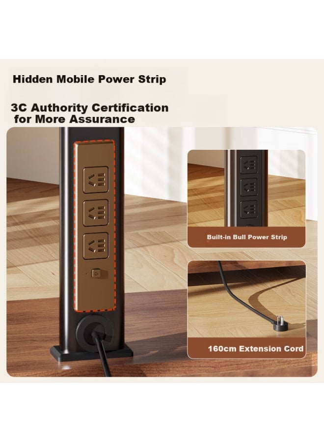 KAYQEE Kaiqi 32-75 Inch Mobile Tv Stand Rotatable Vertical And Horizontal Screen Tv Mount With Built-in Power Strip, Folding Tray, And Rolling Cart - Image 1