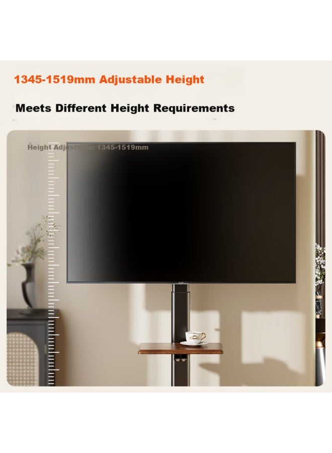KAYQEE Kaiqi 32-75 Inch Mobile Tv Stand Rotatable Vertical And Horizontal Screen Tv Mount With Built-in Power Strip, Folding Tray, And Rolling Cart - Image 2