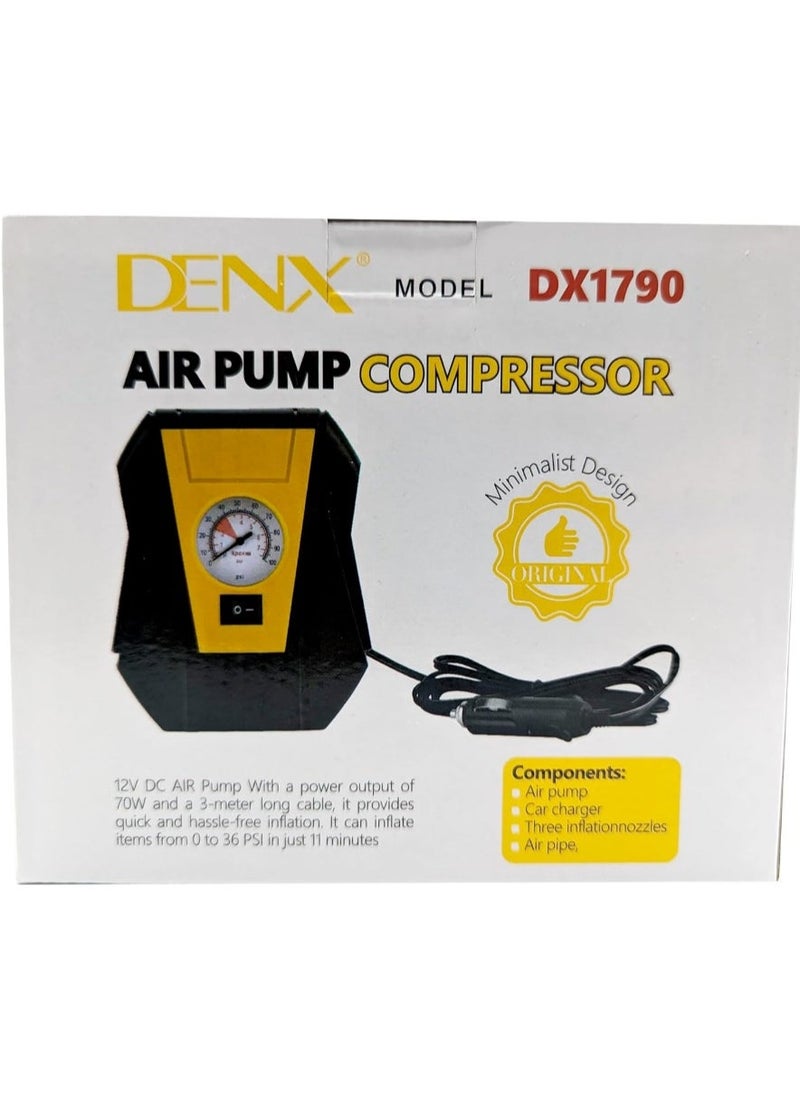 Denx Air Pump Compressor With Car Charger – 3 Inflation Modes, Durable Air Pipe, Portable & Fast Tire Inflating For Cars, Bikes, Balls, And More - Image 4