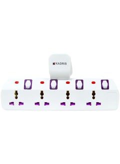 Multi Plug Extension Socket with individual switches, Extender Wall Socket 4 Way Multiple Electrical Outlet Adaptor, Electrical Power Extender Outlet Adaptor, T Socket for Home, Office, Kitchen