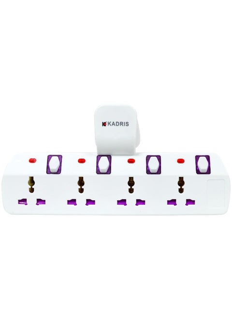 Multi Plug Extension Socket with individual switches, Extender Wall Socket 4 Way Multiple Electrical Outlet Adaptor, Electrical Power Extender Outlet Adaptor, T Socket for Home, Office, Kitchen