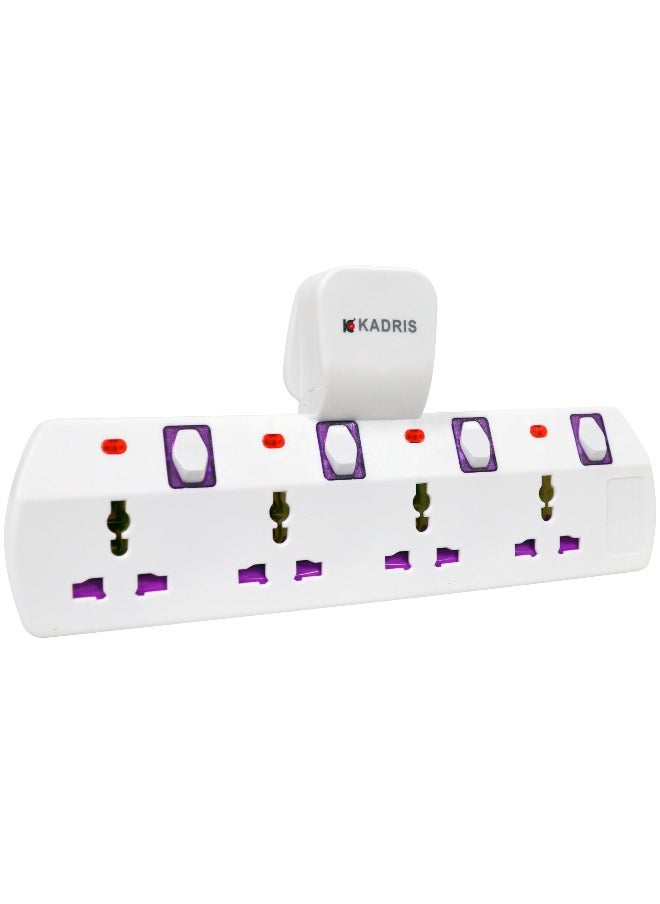 KADRIS Multi Plug Extension Socket with individual switches, Extender Wall Socket 4 Way Multiple Electrical Outlet Adaptor, Electrical Power Extender Outlet Adaptor, T Socket for Home, Office, Kitchen  - Image 4