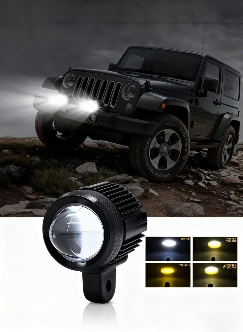 Bukela 60W 4 Modes of Lighting Motorcycle Fog Lights DRL Mini LED Driving Lights for Cars Tractor Off Road Boat Marine IP67(Single Pack) - Image 1